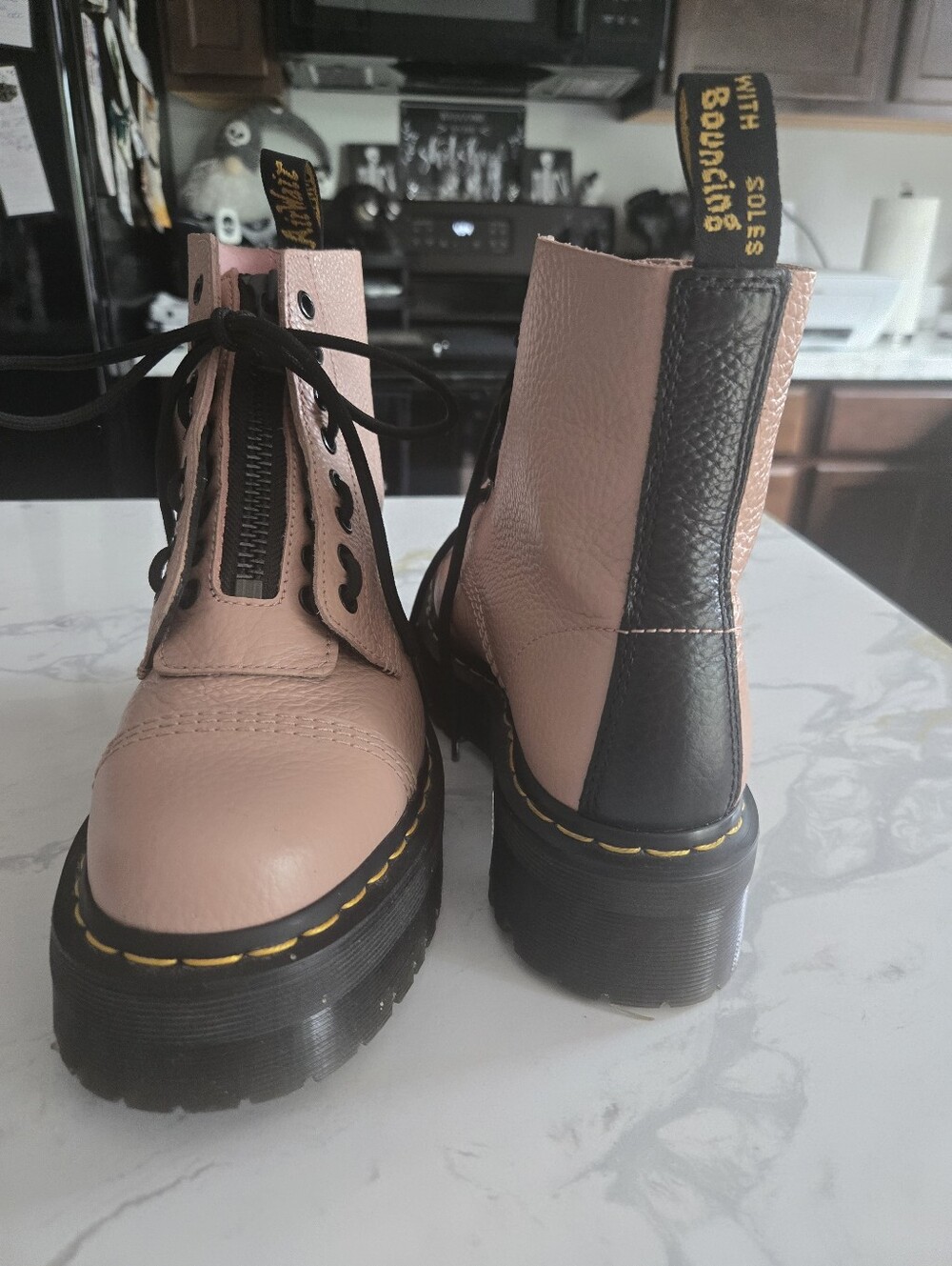 Dr Martens SINCLAIR Milled Nappa Leather Platform Zip Or Tie Boots. Size 8 - Picture 12 of 16